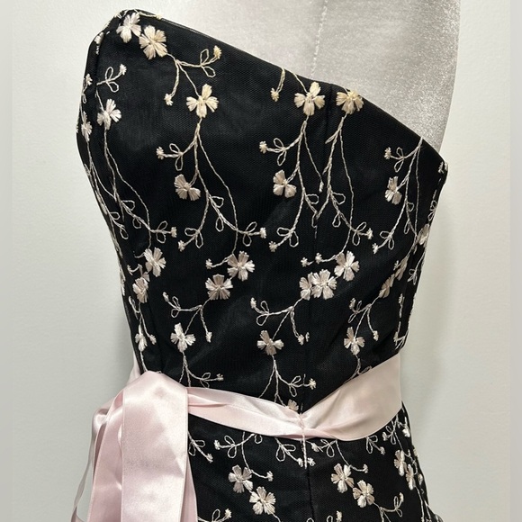 Jessica McClintock Gunne Sax Vintage Y2K Strapless Floral Homecoming Dress - Picture 5 of 10